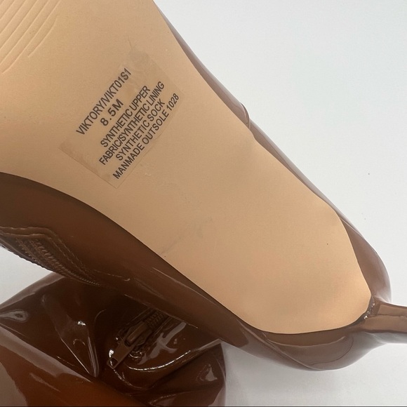 Steve Madden Viktory Patent Over the knee Stiletto Heel Boots in Cognac - Picture 10 of 11